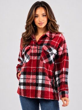 Red and Black Plaid Jacket